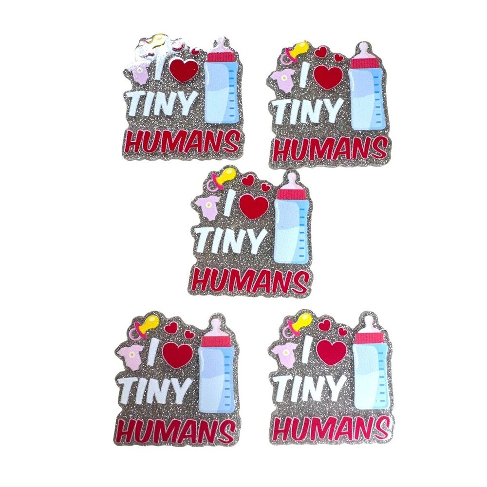 10 pc glitter RN Nurse acrylic flat back charm for badge reels keyrings earrings
